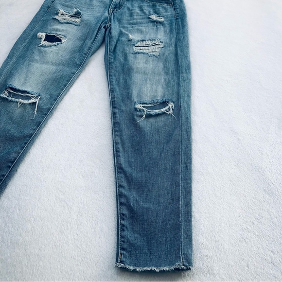 Mossimo, Boyfriend Crop Jeans, Hand-painted Back Pockets, Size 2 - Picture 5 of 14